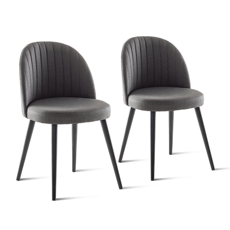Chaise d'appoint en lin Garibaldi, Gris, Noir