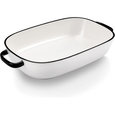 Grand plat de cuisson rectangulaire de 6 pintes, plat de cuisson en céramique de 16 po x 11 po pour la cuisine, la cuisine et un usage quotidien, sécuritaire pour le four, le micro-ondes, le réfrigérateur, l'armoire de désinfection et le lave-vaissel