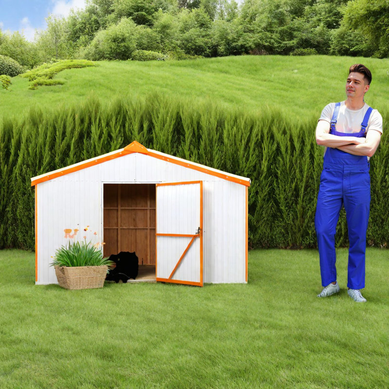 Remise sécurisée en métal 8 pi x 6 pi avec jardin spacieux et moderne
