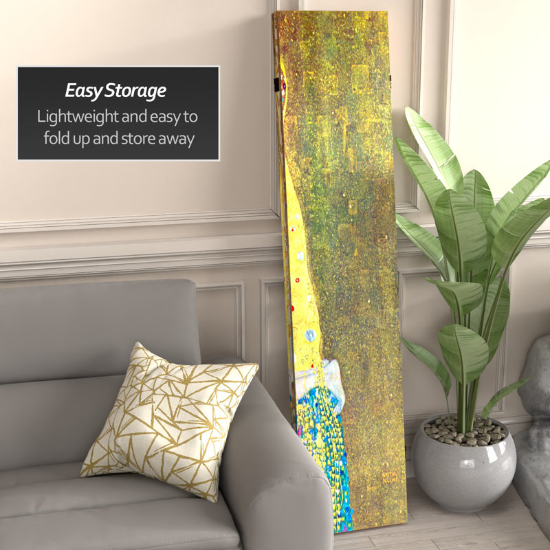 72" x 48" Double Sided Works of Klimt 3 Panel Room Divider