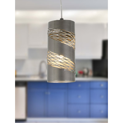 Luminaire suspendu cylindrique simple à 1 lumière Flow