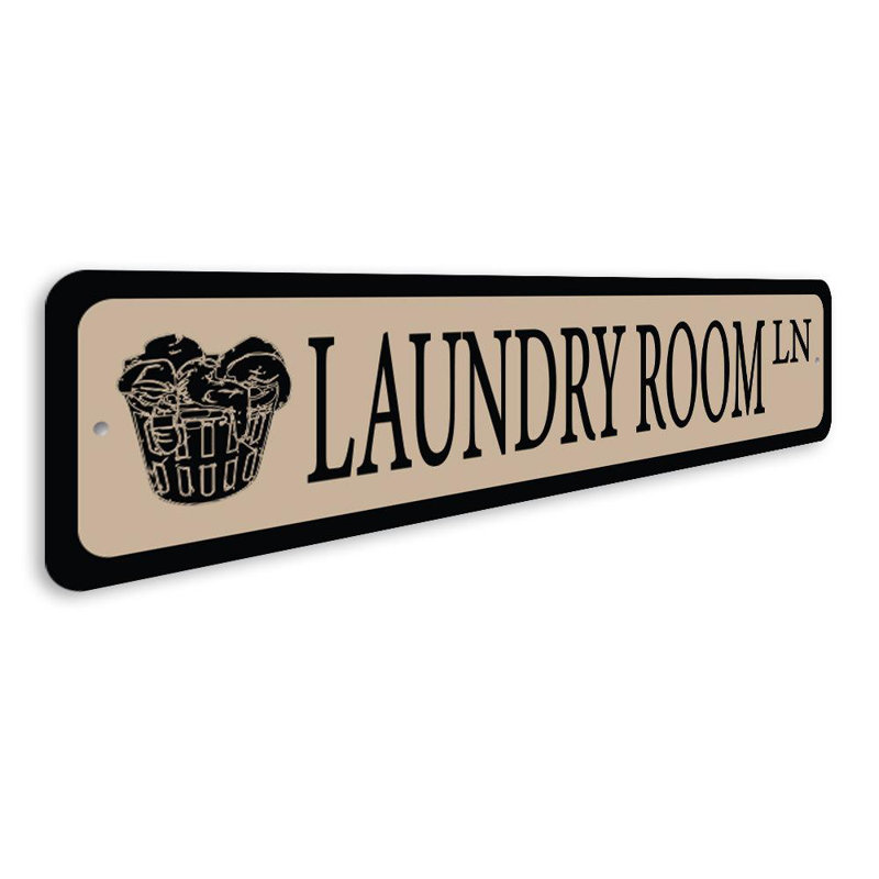 Plaque de buanderie en aluminium, H 4 po x l 18 po x P 0,04 po