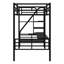 Lit mezzanine double en métal robuste avec bureau et escalier