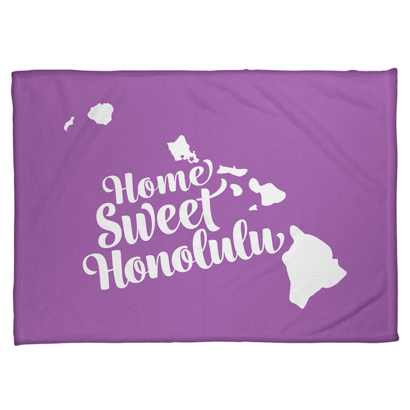 Jeté polaire honolulu hawaii, l 62,5 po x L 82,5 po, Violet
