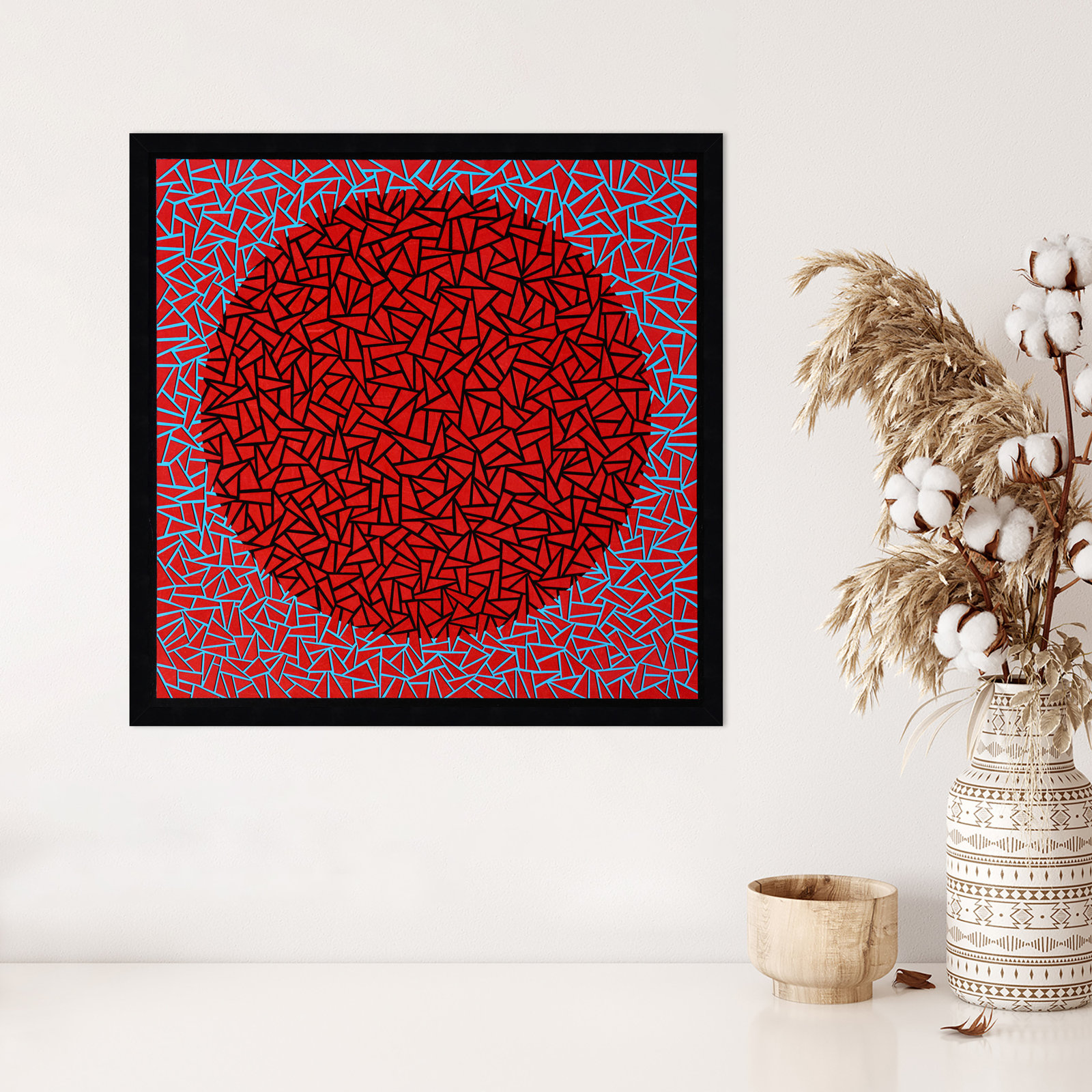 Gods Navel by Alex Dunn, 25" H x 25" W x 1" D, Black
