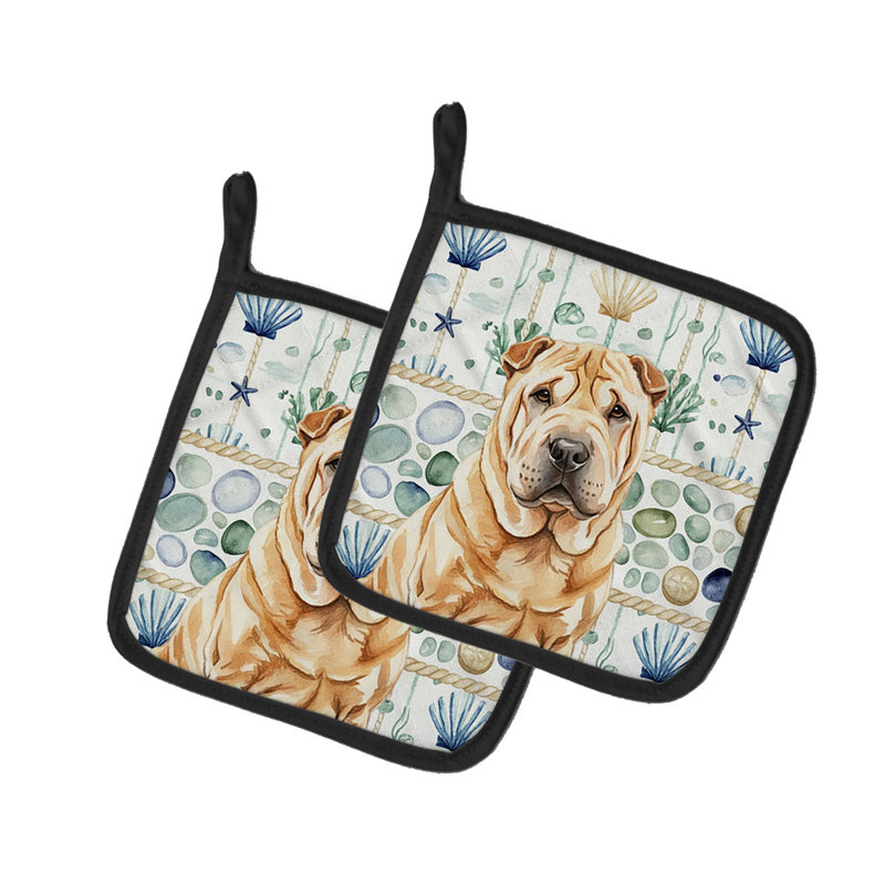 Paire de poignées en verre Red Shar Pei