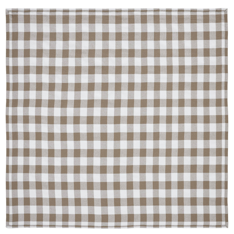 Annie 40x40 Brown and White Cotton Buffalo Check Table Topper