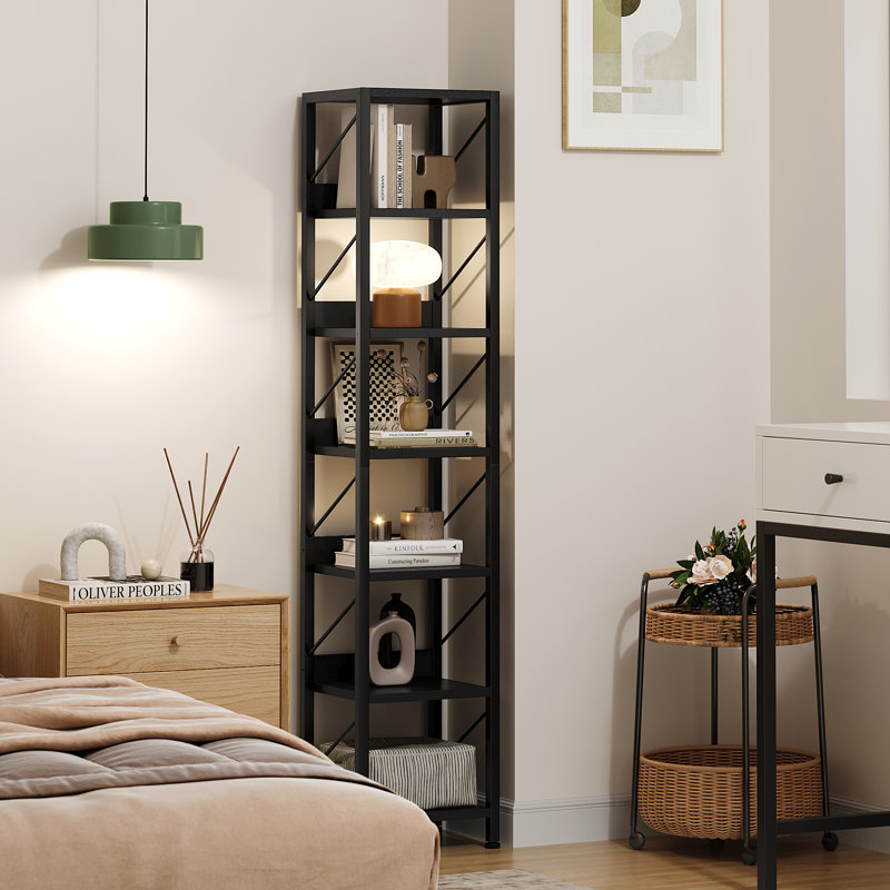 30 cm W Bookcase, 180 cm H x 30 cm W x 30 cm D x, Black