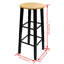  Table de bar et tabouret compact en bois et acier noir et beige
