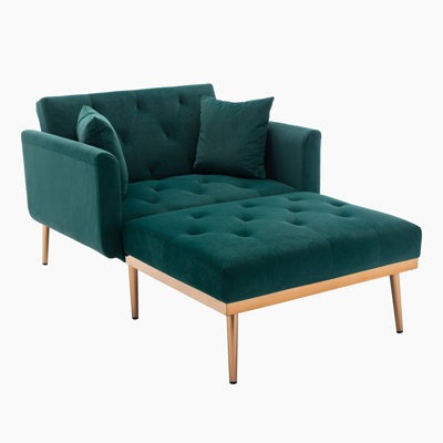 Fauteuil inclinable inclinable avec repose-pieds, deux accoudoirs et une structure en bois avec 1 coussin, beige (40,5 po x 33 po x 32 po)