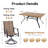 6-Person Steel Patio Dining Set with Swivel Chairs-63495086-37666289
