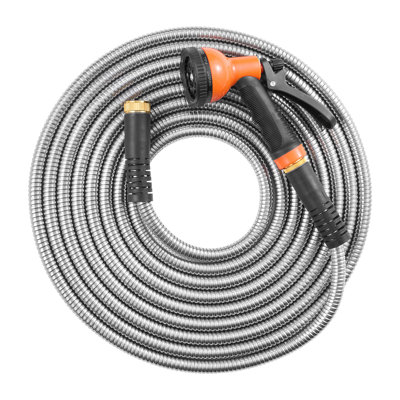 150ft Metal Garden Hose Stainless Steel Water Hose Lightweight No Kink