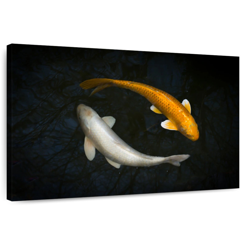 Brampt Silver And Gold Koi, 34" H x 51" W