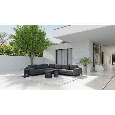  Sunbrella Sectional Sofa, Charcoal Gray