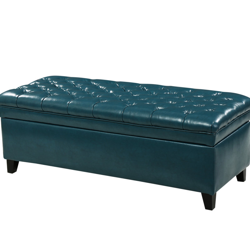 Teal Storage - Pu Covered Piece, 50 In. Deep, 20.5 Wide, 18.21 High, 31.71 Lb. Heavyweight Roomy With Storage, D, W, H,, Teal