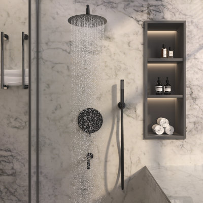 Système de douche complet à double fonction Calder avec valve brute