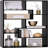 Asymmetrical Display Shelf & Bookcase, 5-Tier, Black