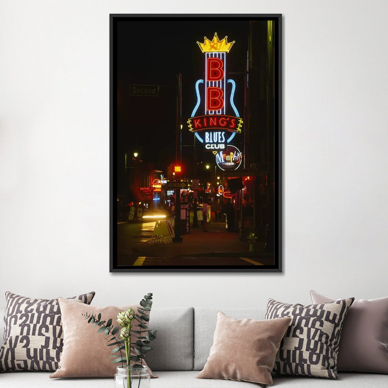 Reproduction de photo sur toile panoramique, "King's Club", Memphis, Tennessee, H 26 po x l 18 po x P 1,5 po, Pas de tapis