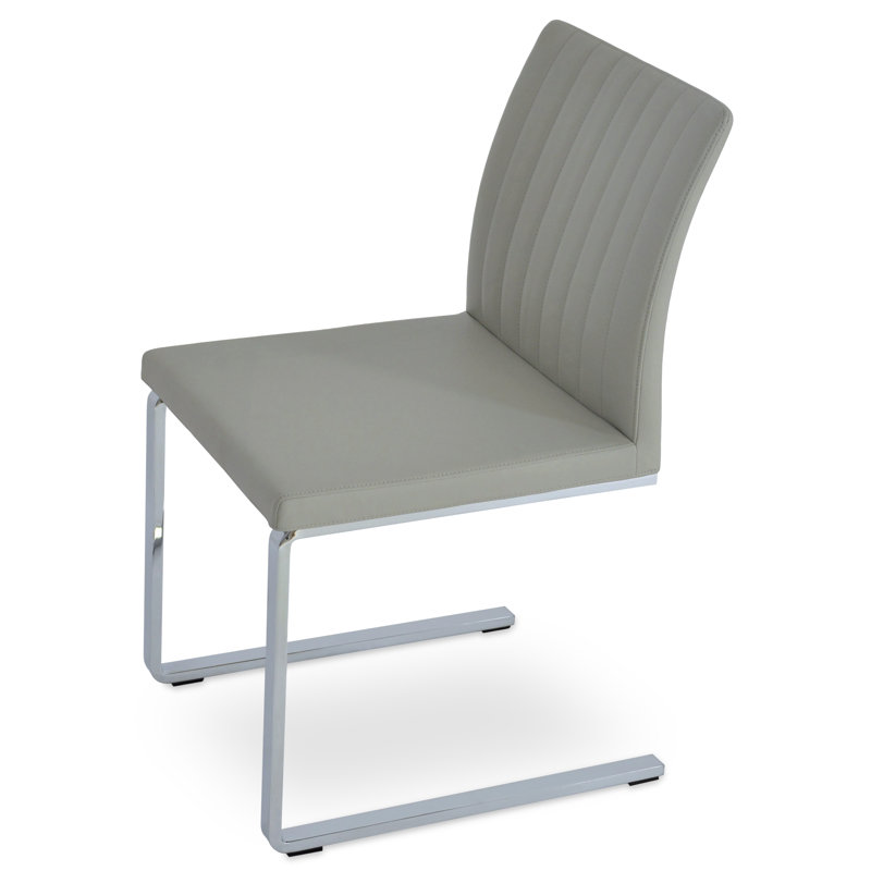 Zeyno Flat Dining Chair, Light Gray
