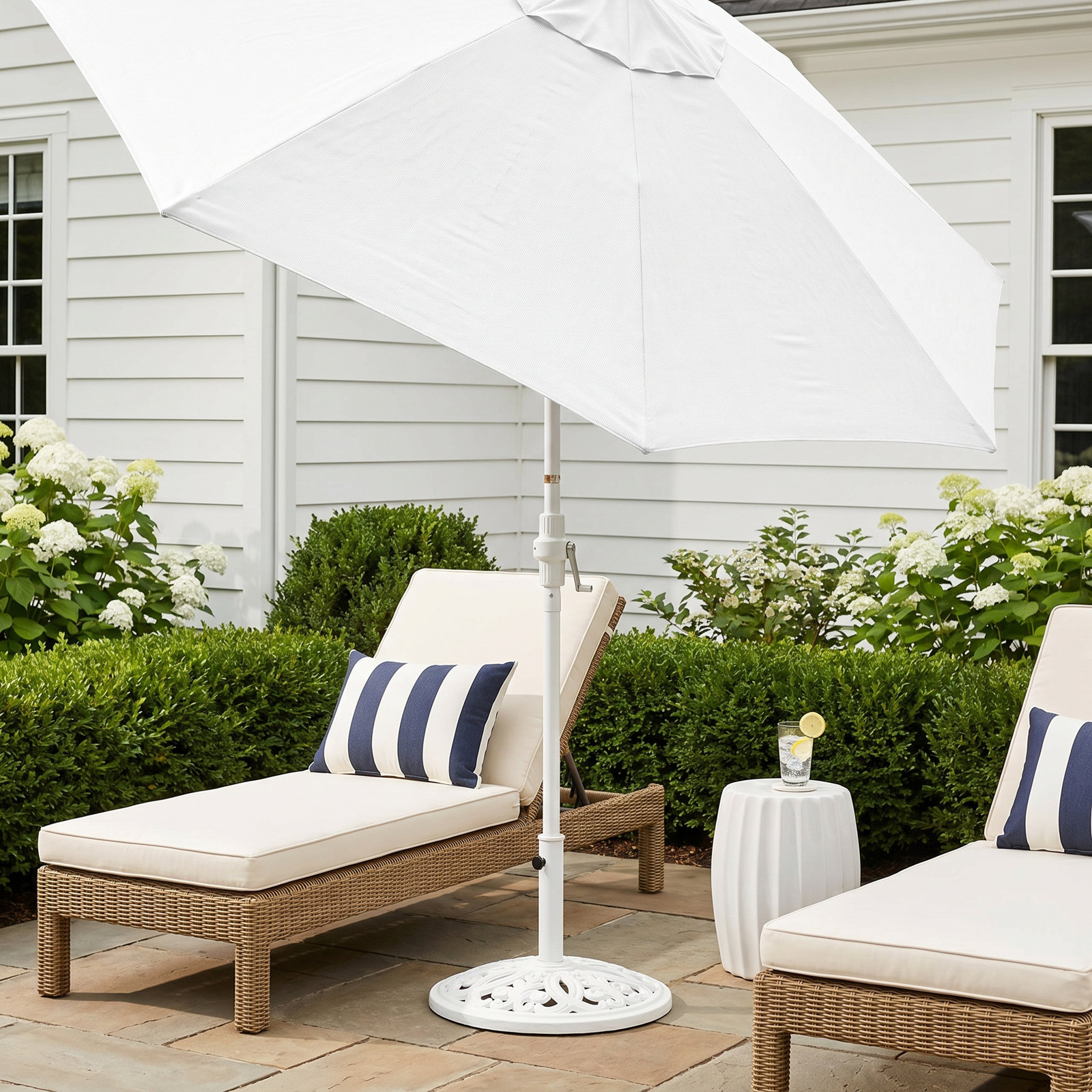 Calline 9' Umbrella, White - Olefin