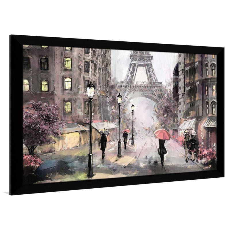 «Paris Streets II», reproduction encadrée, H 21,5 po x l 27,5 po x P 0,75 po, Cadre noir