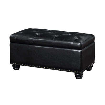 Repose-pieds capitonné rectangulaire avec rangement 35,5 po Alease