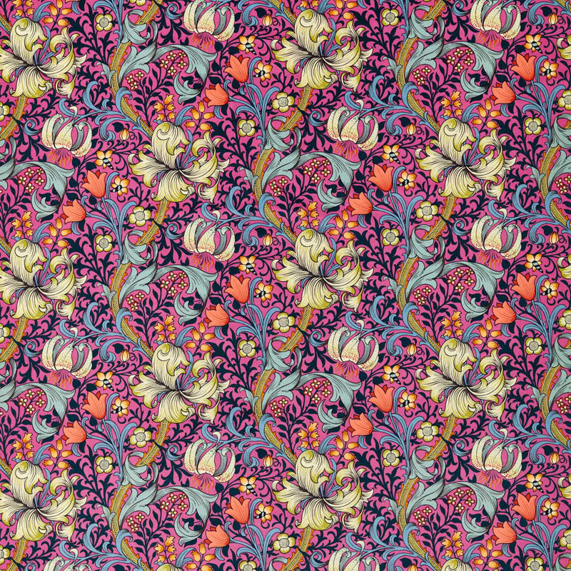 Golden Lily Fabric, Serotonin Pink