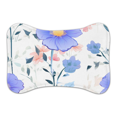 Tapis floral bleu - 1 pièce