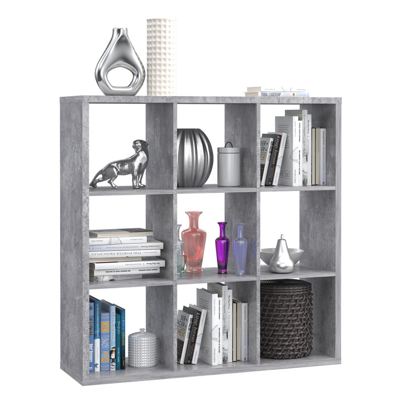 107.3cm H x 107.2cm W Standard Bookcase, Concrete Grey