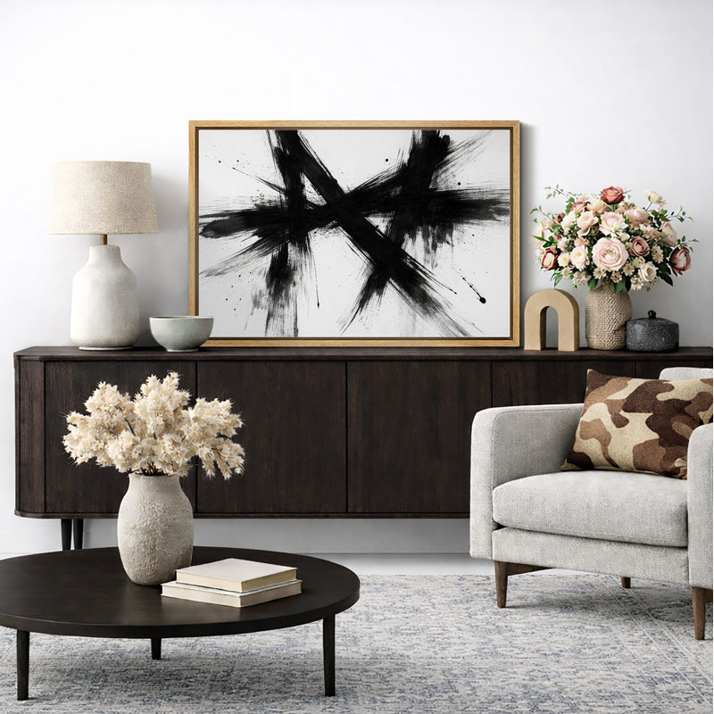 «Dark Forest», art abstrait, images de salon contemporain, impression sur toile encadrée, H 24 po x l 36 po x P 1,5 po