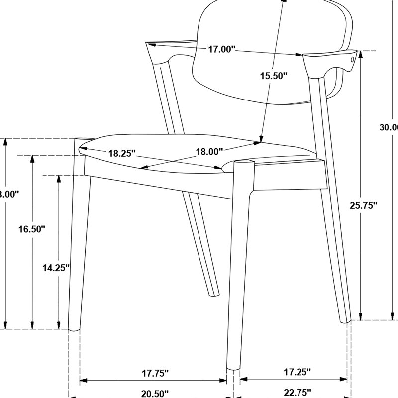 Table de salle à manger rectangulaire Mid-Century moderne en noyer foncé 5 pièces, quatre chaises d'appoint rembourrées brunes, table de 4 places assises, convient pour