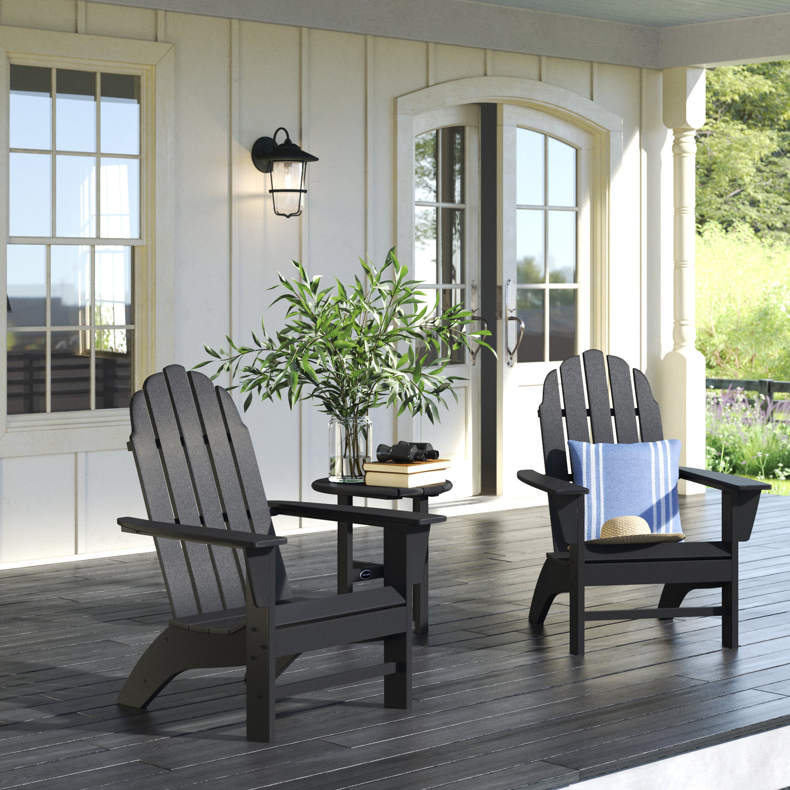 POLYWOOD® Vineyard 2-Person Patio Seating Group, Black