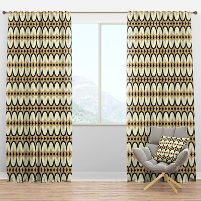 Panneau de rideau simple semi-diaphane avec passe-tringle Mid-Century Design