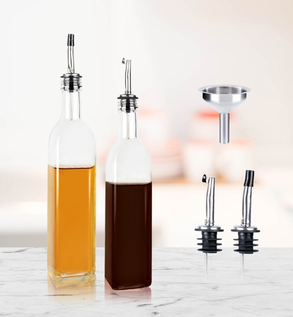 2-Pack Olive Oil and Vinegar Dispenser Set for Kitchen, Restaurant