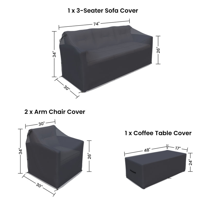 Derwin Patio Group Seating 4 Piece Outdoor Furniture Covers