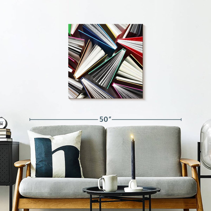 Kerner Crowded Books, 24" H x 24" W
