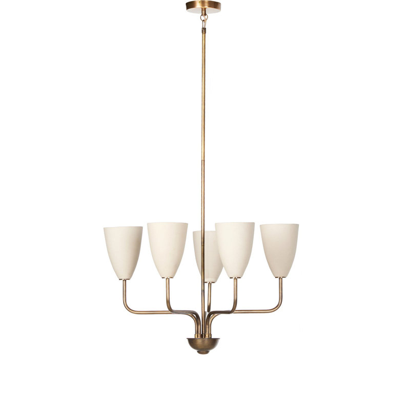 Lodovico Solid Brass 5-Light Chandelier