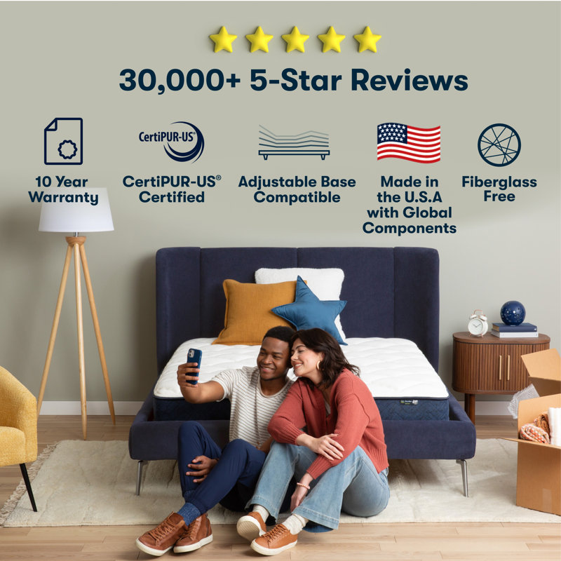 Five Star Mattress Sleep to Go 16" Plush Pillow Top Mattress in a Box, Twin