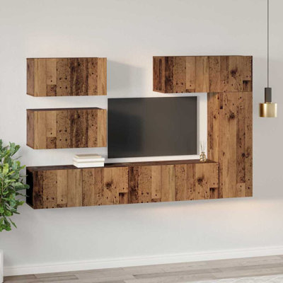 TV Cabinet Set 6 Pcs 30.5 X 30 X 90 Cm Engineered Wood