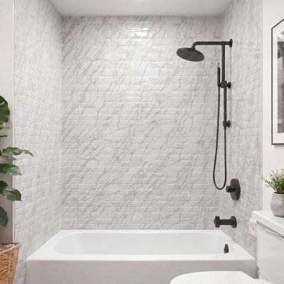 Carreau Versa - Mirroflex - Panneau mural de baignoire et douche - Marbre