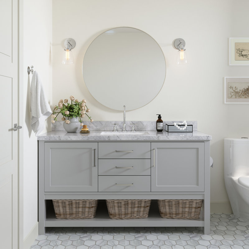 Bayhill 61" W Single Bathroom Vanity Set, Gray, 49"