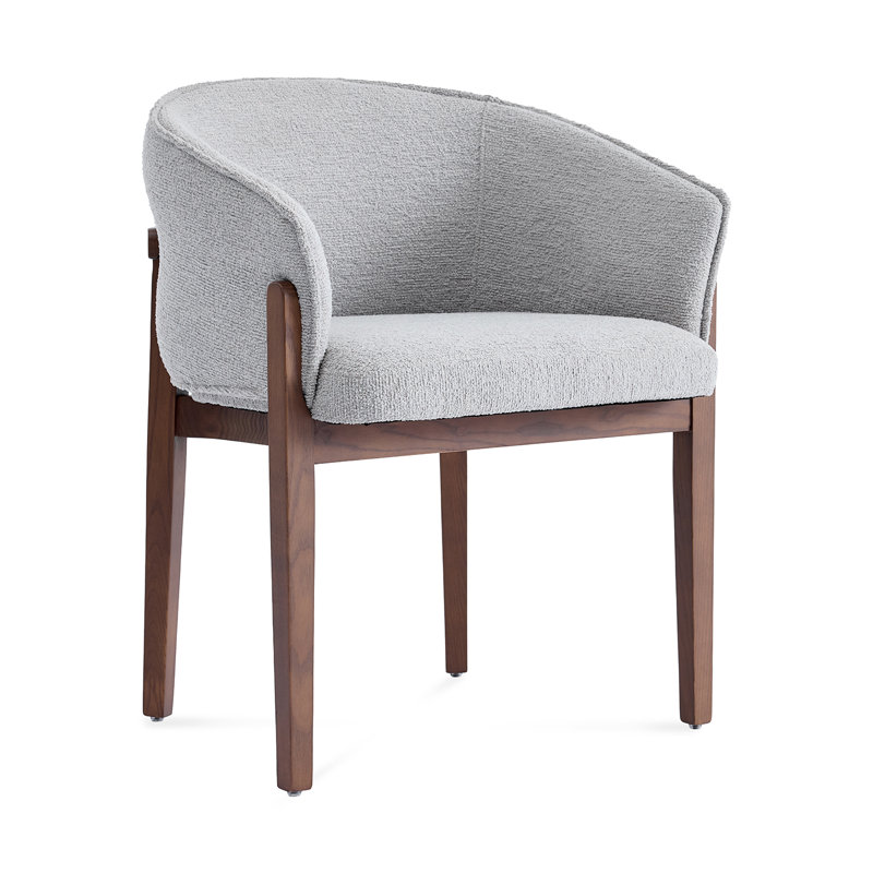Lucent Walnut Effect Ash Wooden Frame Dining Chair, Grey