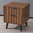 2-Drawer Fluted End Table With Solid Wood Legs, Storage Side Table For Living Room/Bedroom