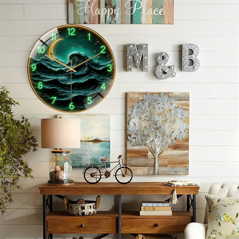 Horloge murale en verre 12 po