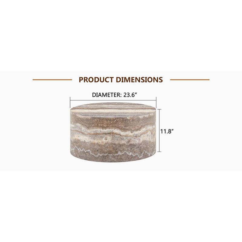 Table basse ronde, panneau de fibres à densité moyenne, style industriel et minimaliste