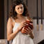 Urne de crémation classique rouge et or pour cendres adultes, 200 pouces cubes et plus-849264978