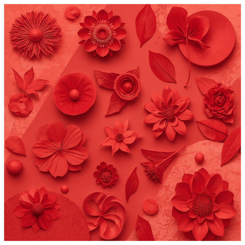 Rideaux de douche Red Flowers, L 70 po x H 84 po