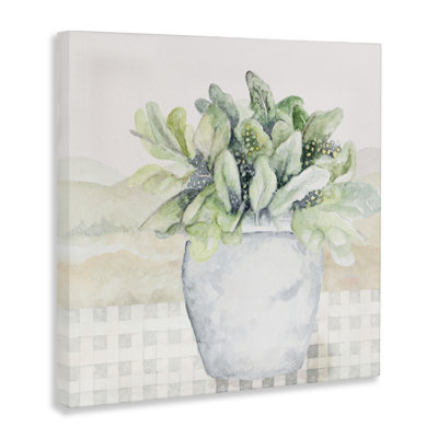 Toile d'arrangement d'herbes en pot, design par Janice Gaynor