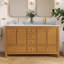 Meuble-lavabo double 60 po avec plateau en marbre d'ingénierie Aura-1135900184-1293567189