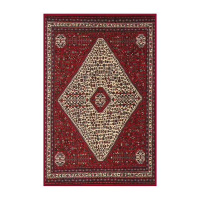 Tapis oriental rouge / ivoire